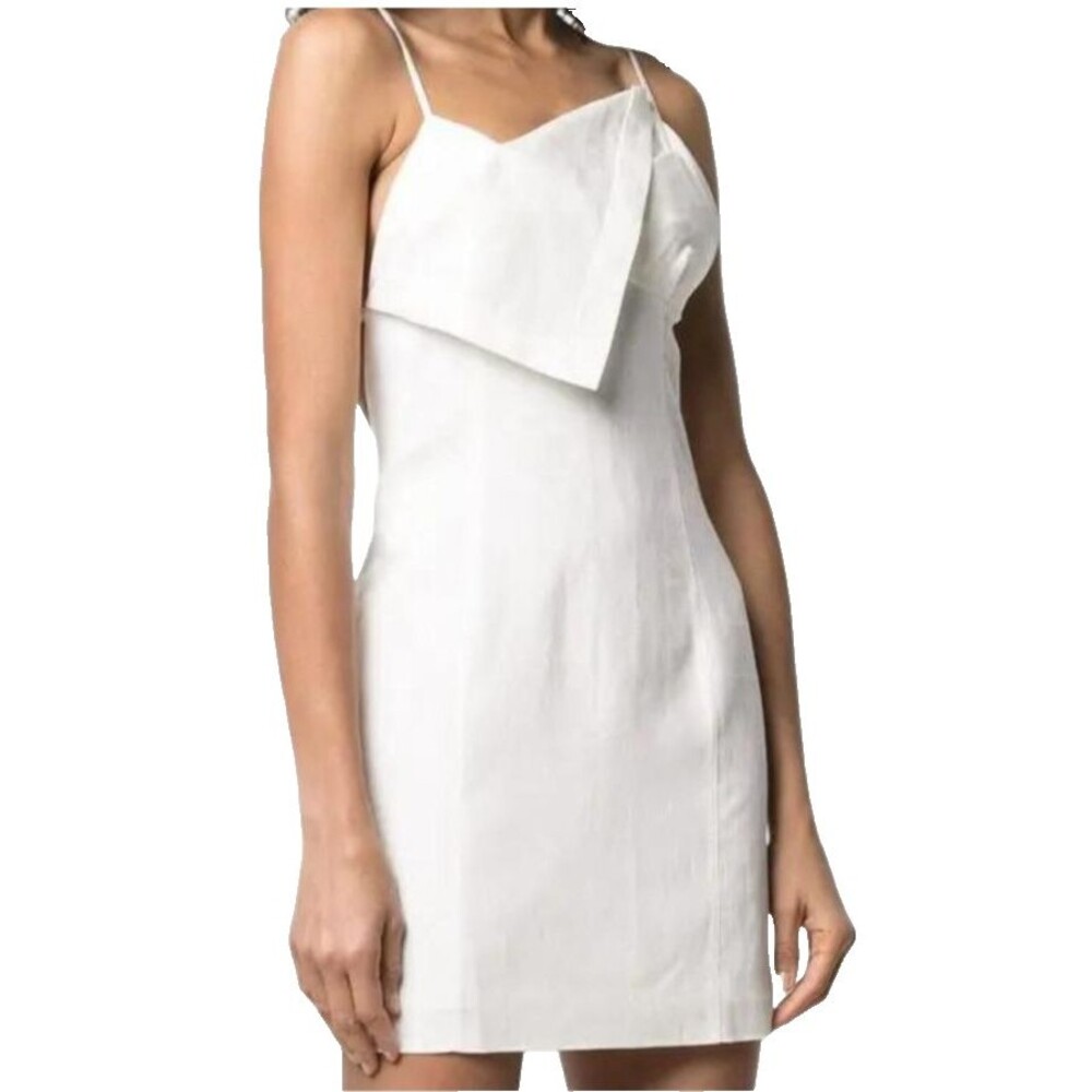 Jacquemus L'Amour Backless Mini Dress White Linen Size 40 Women